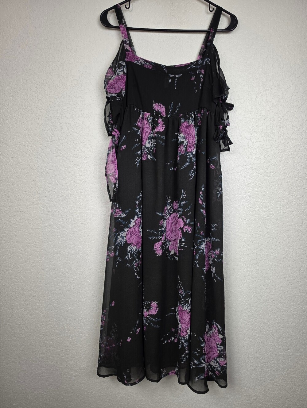 Free People Black Floral 90s Witch Whimsigoth Dress
